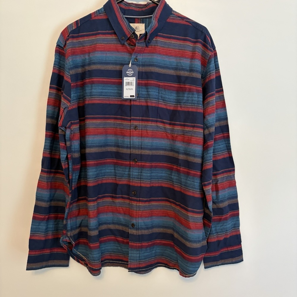 NWT Surfside Supply XL Long Sleeve Button up Shirt Southwestern Baja Blue Red